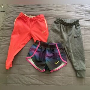 Nike shorts and sweat pants
